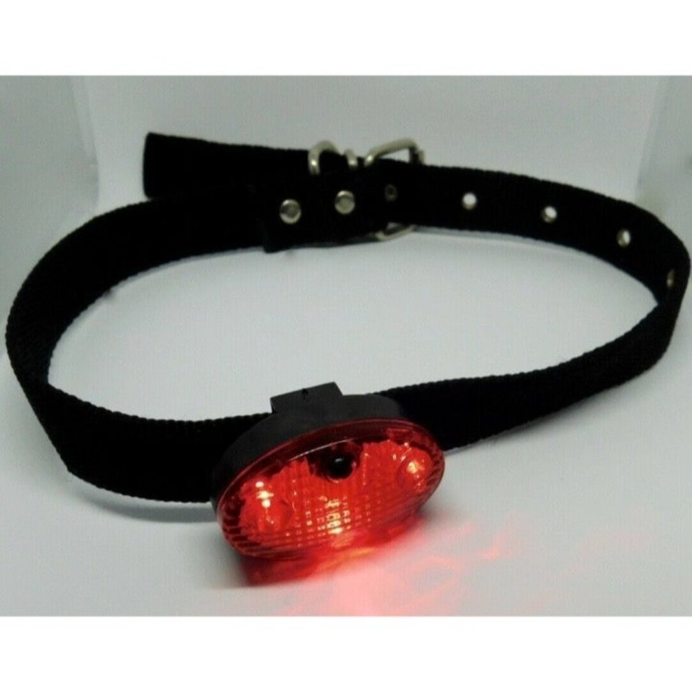Lighted Dog Collar Red Light Black Strap